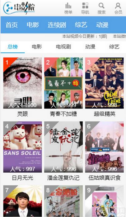 超级好看的苹果CMS V8最新蓝色风格手机模板-酷库源码网