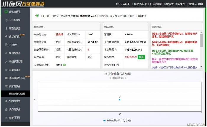 图片[1]-最新小旋风蜘蛛池X6.21（原小霸王蜘蛛池）解密版+绕过授权带教程-酷库源码网