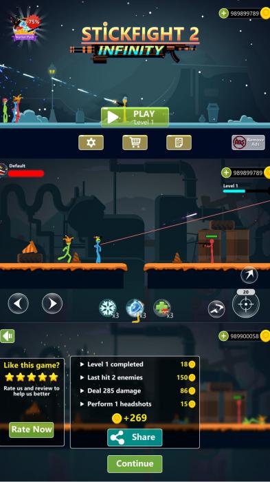 火柴人闯关游戏 坚持决斗2-酷库源码网