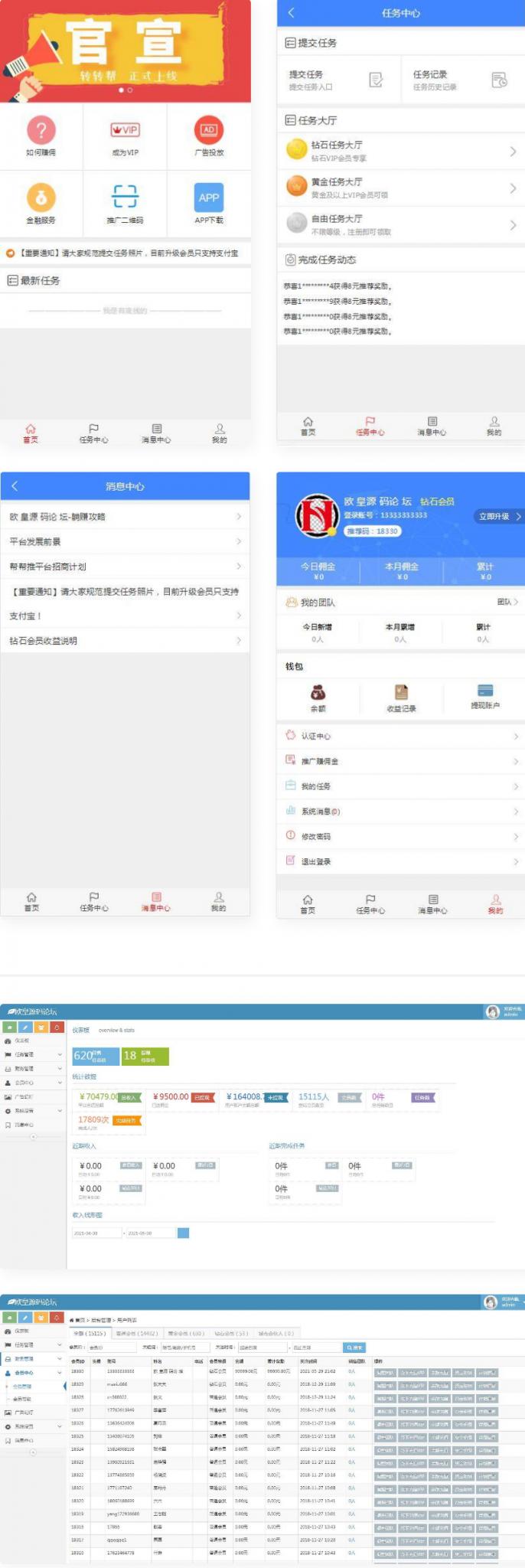 微信广告任务平台源码运营版|带教程|对接第三方个人免签-酷库源码网