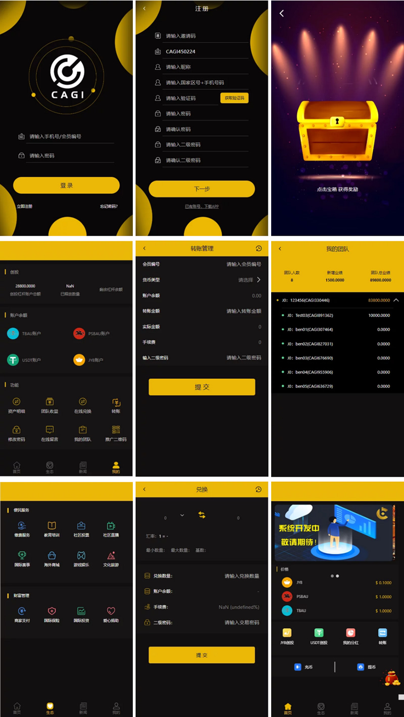 【CAGI虚拟币源码】理财H5网站区块链+投资分红+杠杆转账+完整运营版-酷库源码网