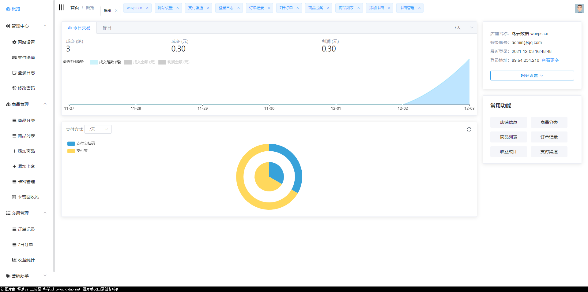 风铃发卡网源码最新版-可商用，支持个人码支付，当面付-酷库源码网