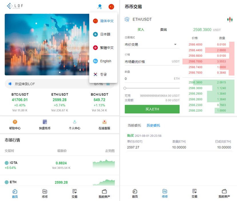 【区块链合约交易所源码】新币币交易所USDT秒合约杠杆C2C法币交易 手机端为VUE纯源码-酷库源码网