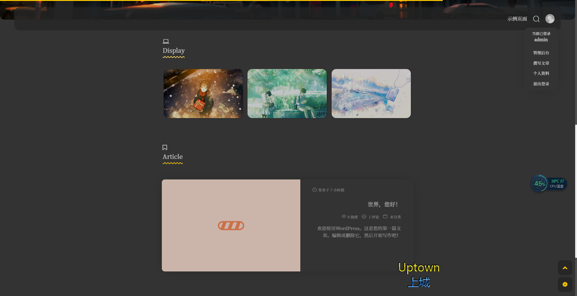 图片[2]-D1069 二次元简约风格Sakurairo主题 WordPress主题模板源码-酷库源码网