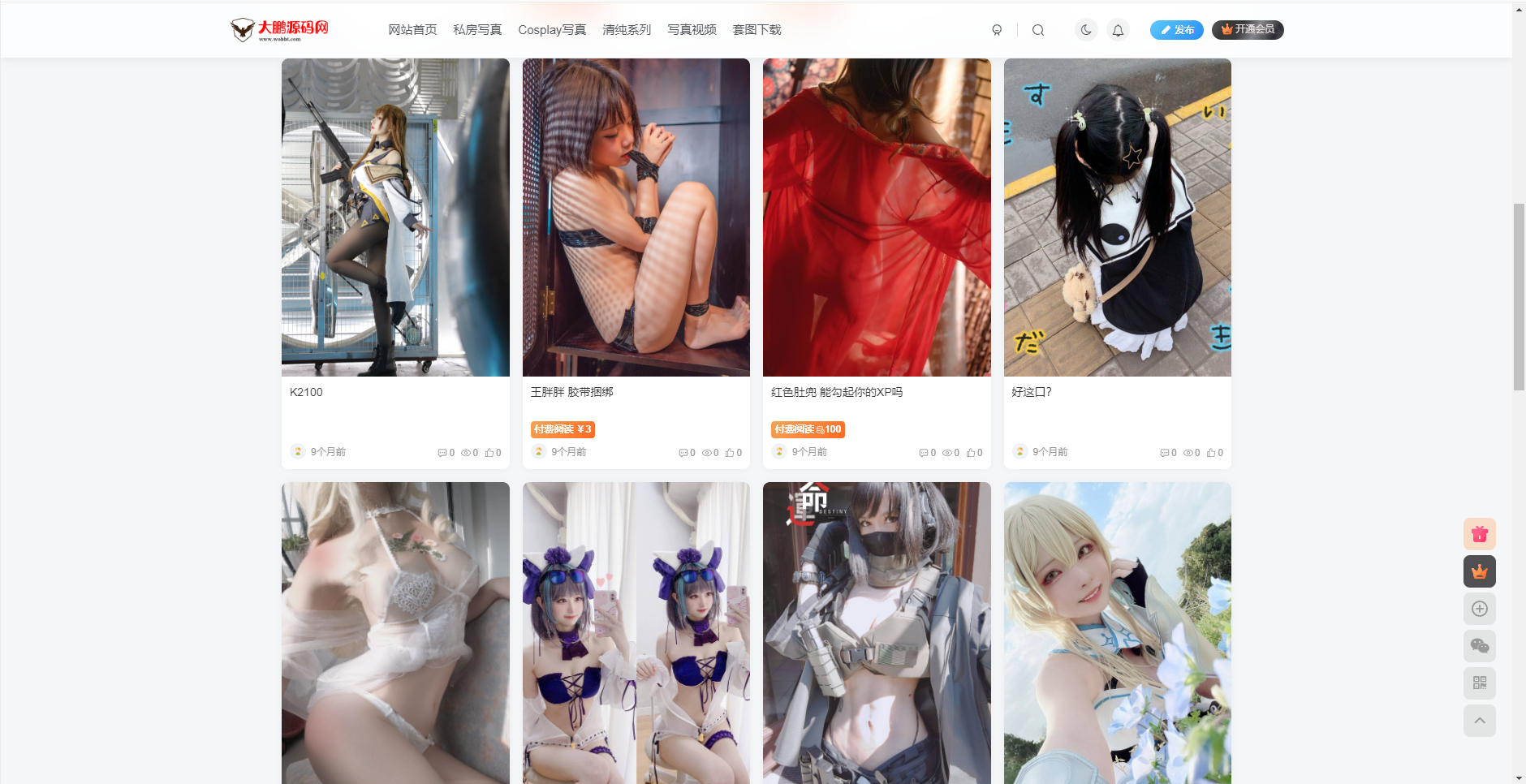 图片[2]-【大鹏独家】整站WordPress子比自适应美女写真网站美图整站带数据源码大鹏亲测-酷库源码网