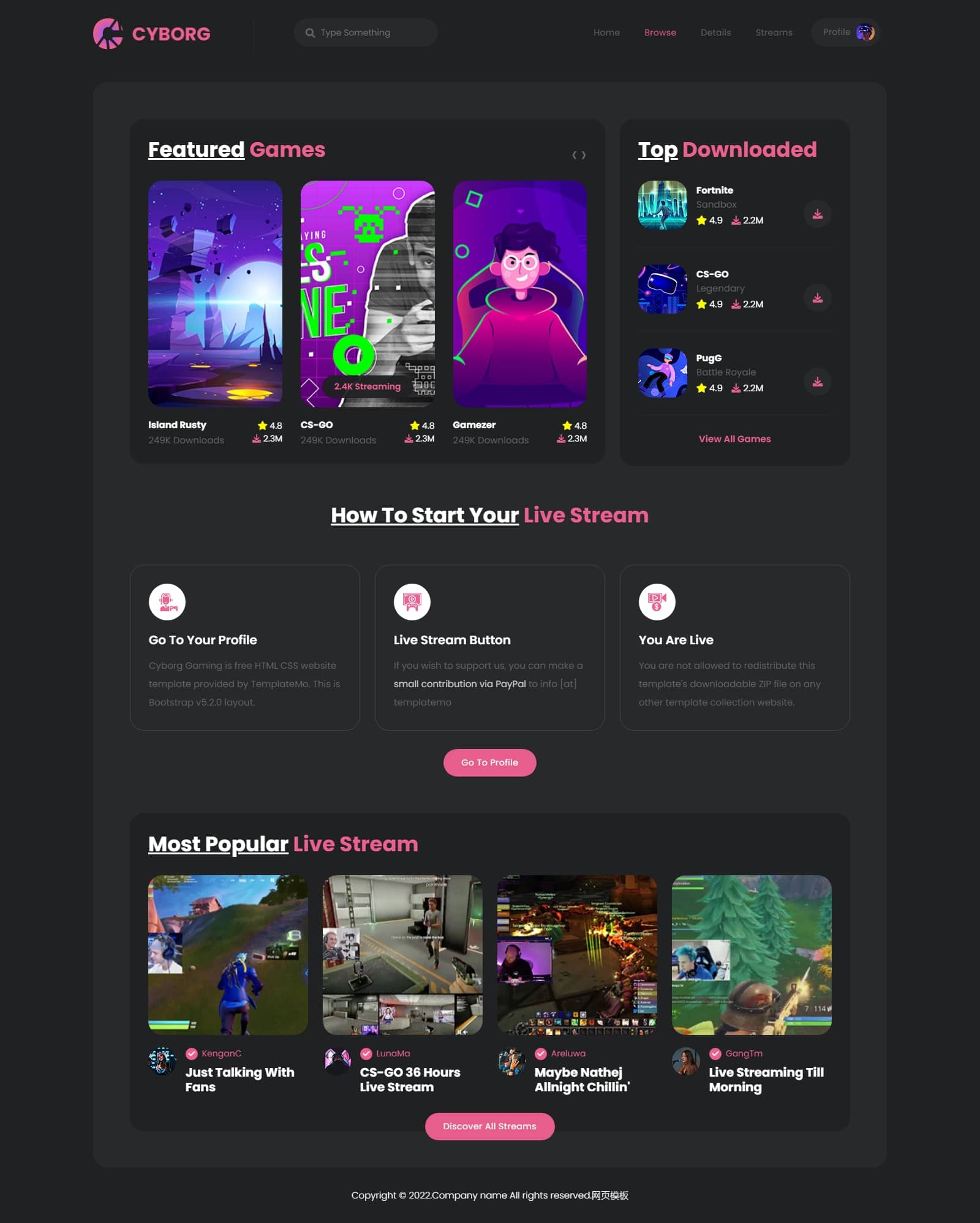 D1215 【HTML5模板】热门游戏体验宣传网站源码-酷库源码网